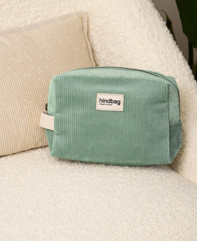 hindbag Kulturbeutel Leon Velours mint