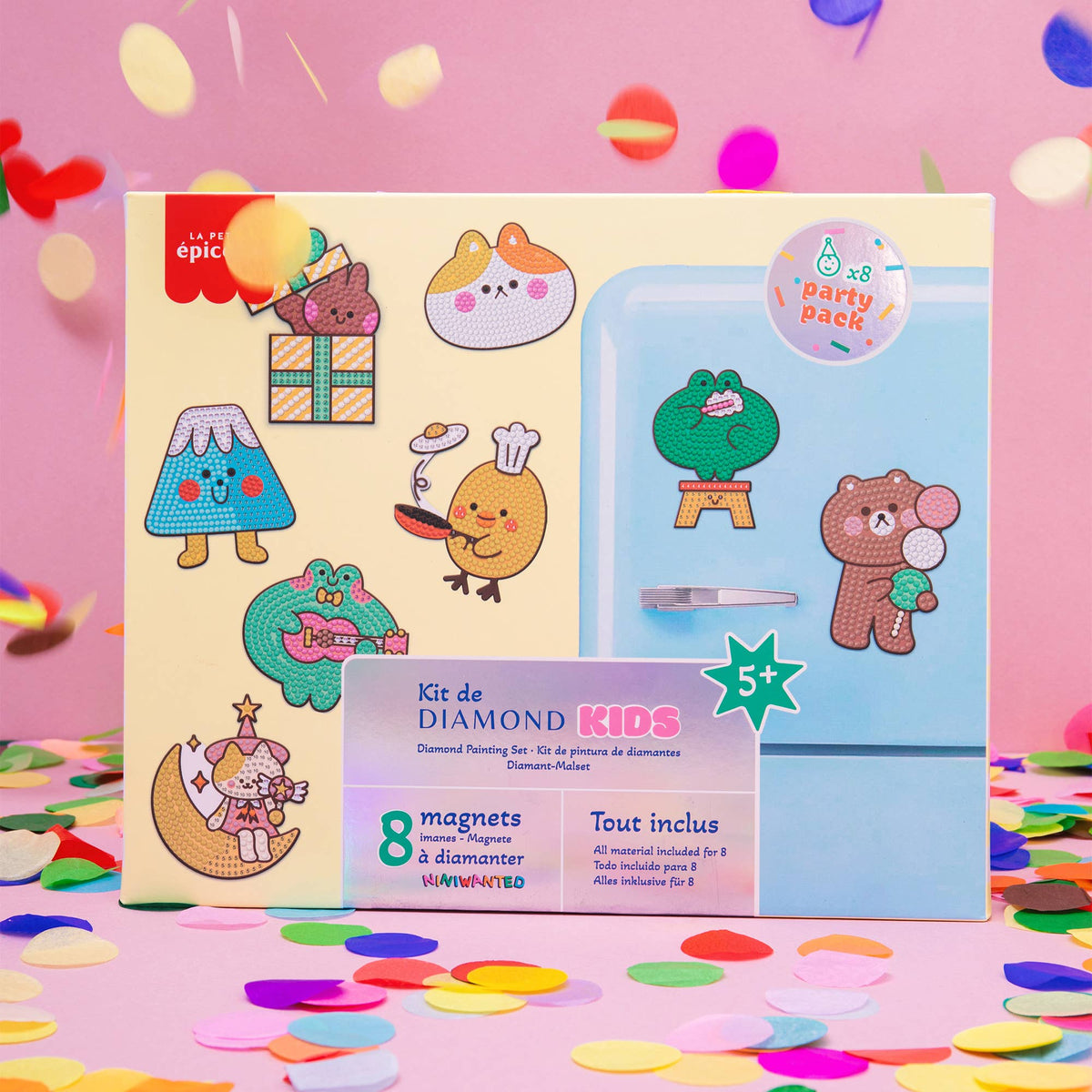 La petite épicerie Diamond-Painting-Set für Kinder – Party-Pack (8 Magnete)