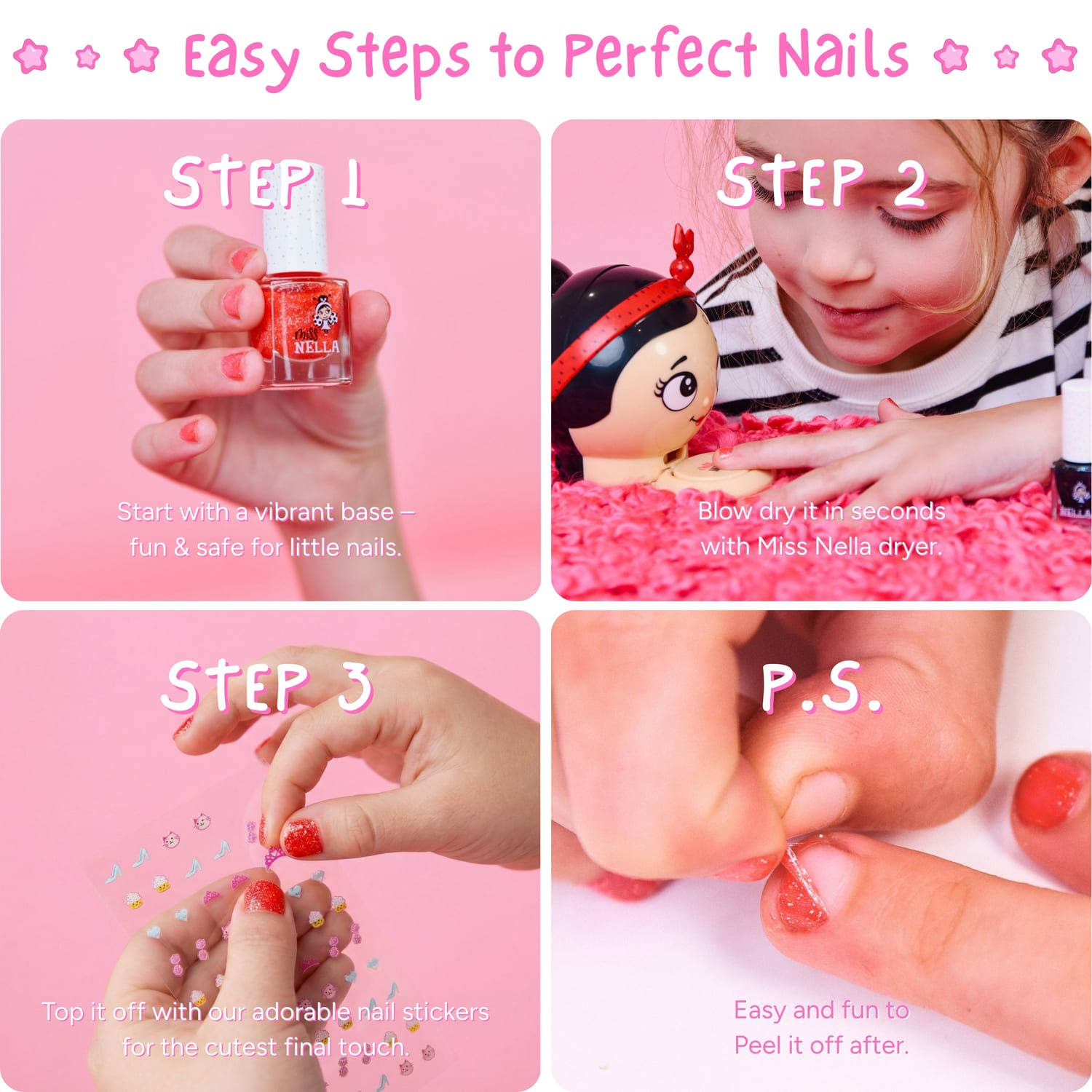 Miss Nella Croco Dazzle Kinder Nagellack zum Abziehen, geruchsfrei