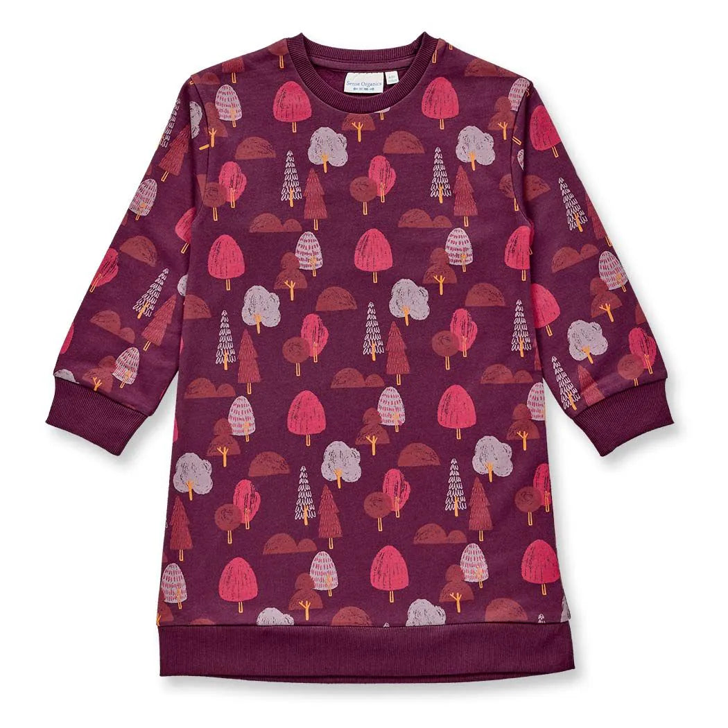 Sense Organics Sweatkleid JOLA Trees Plum