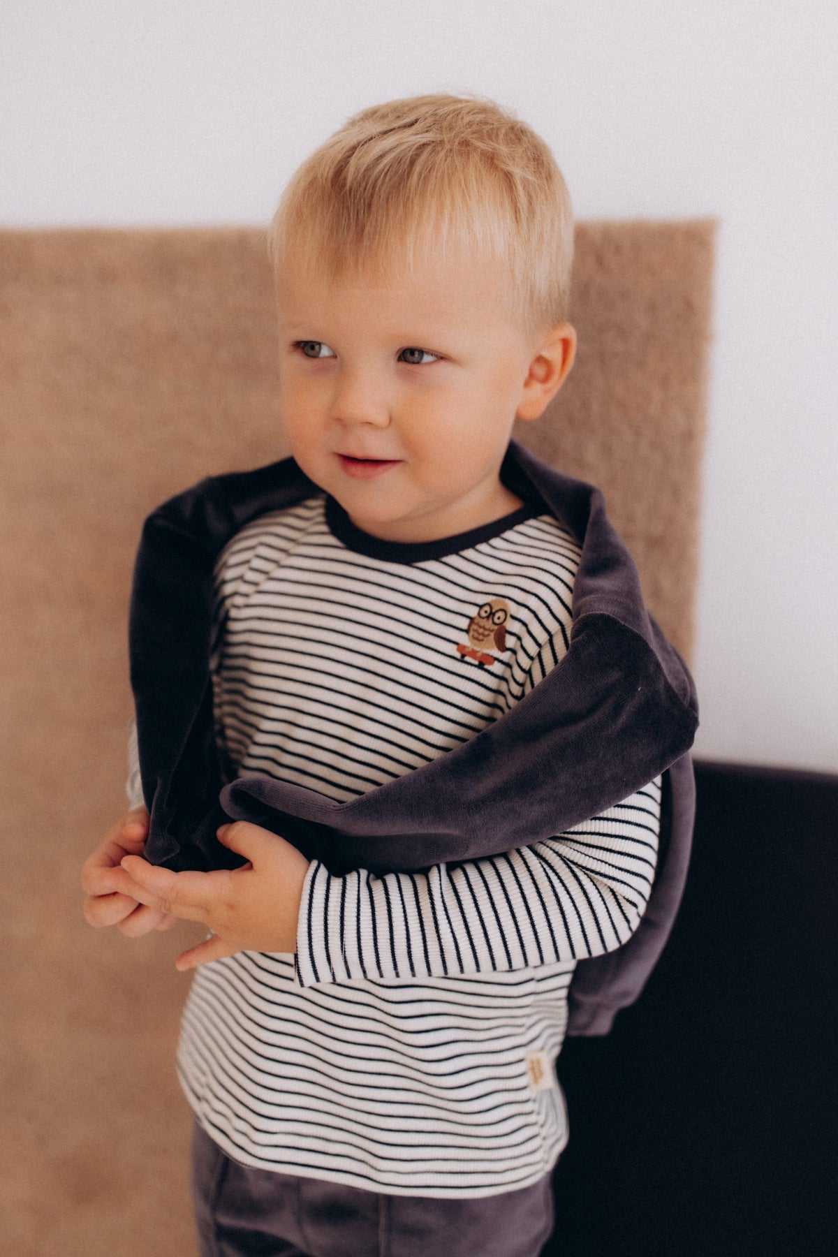 wooly organic gestreiftes Sweatshirt