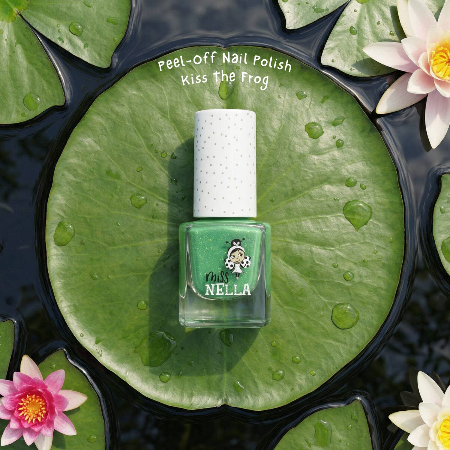 Miss Nella Kinder Nagellack zum Abziehen, geruchsfrei Kiss the frog