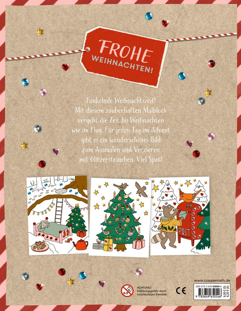 Die Spiegelburg Malblock mit Glitzersteinchen Frohe Weihnachten!