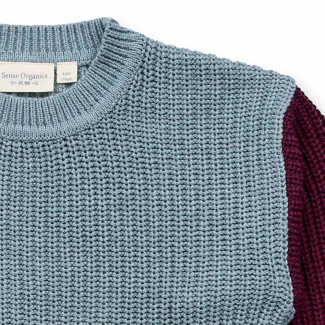 Sense Organics Strickpullover DELIA Sage/Teal/Bordeaux Melange