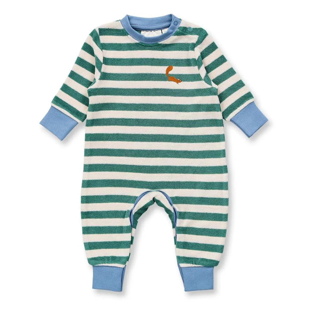 Sense Organics Romper VIKTOR grün-weiß geringelt