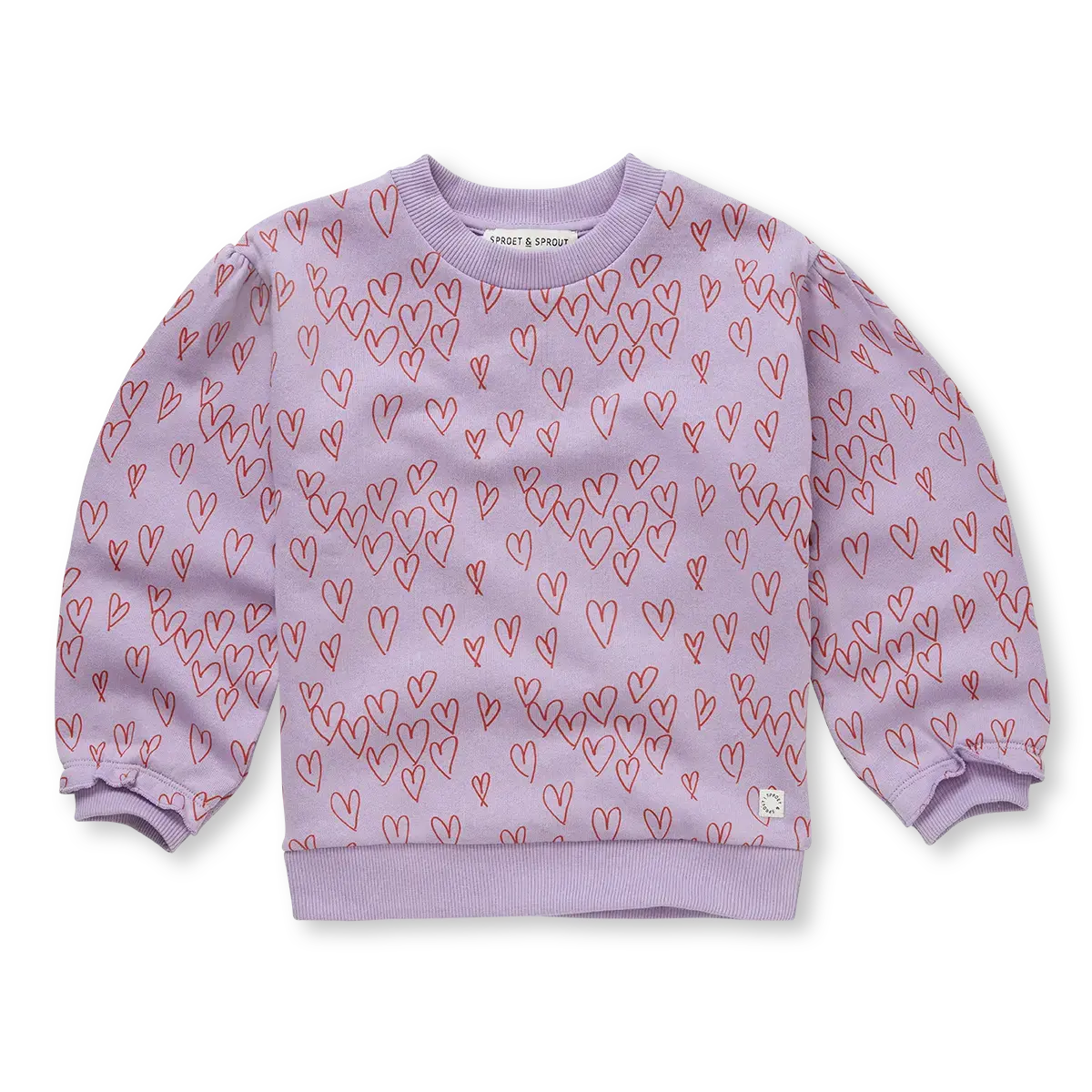 Sproet & Sprout Sweatshirt Hearts Print Lavender