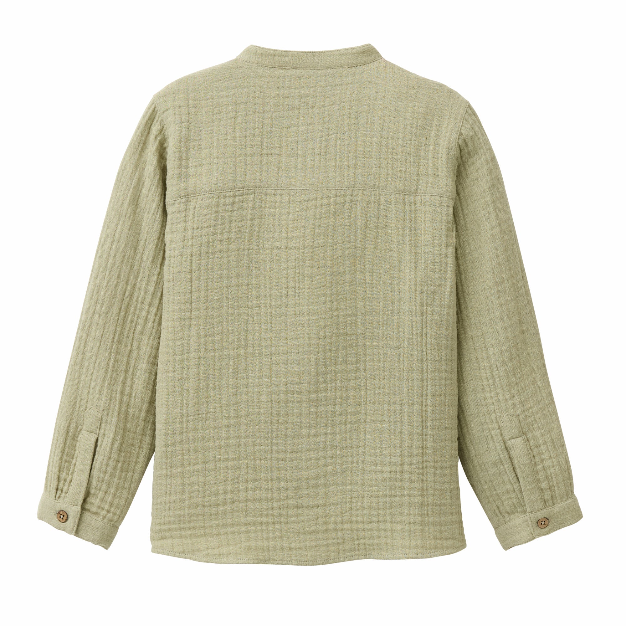 People wear Organic Musselin-Hemd Kids GOTS grün