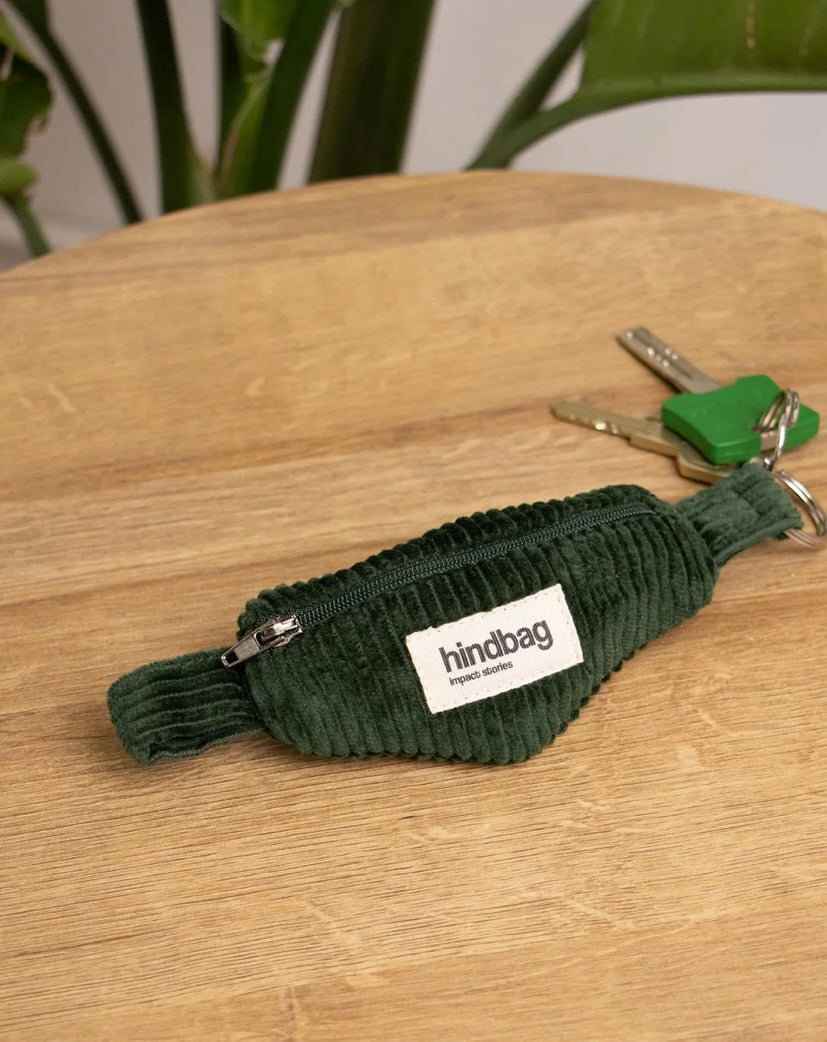 hindbag Schlüsselanhänger Come Velours dunkelgrün