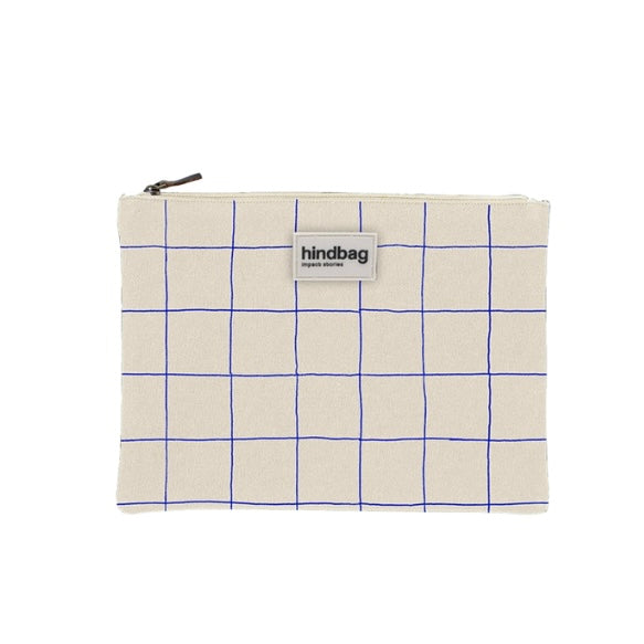 hindbag Ema Etui Écru/ Bleu