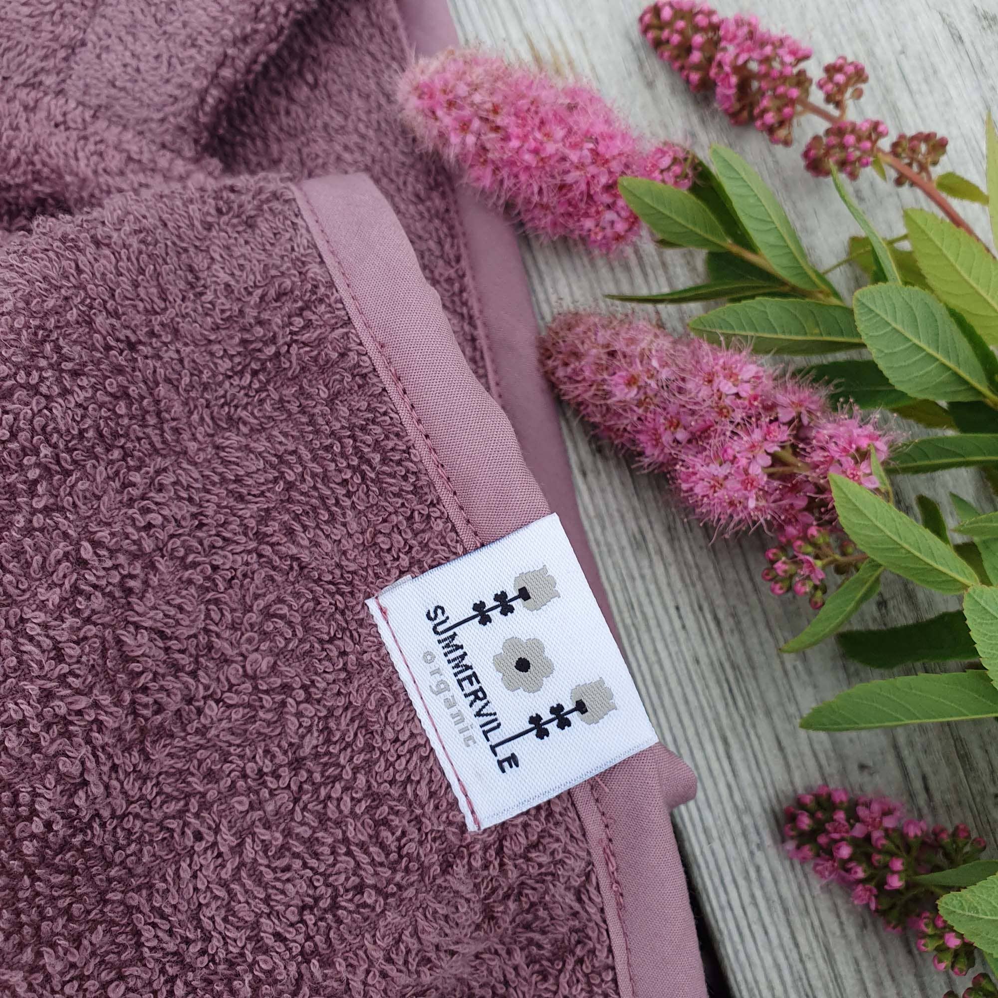 Bio-Babytuch mit Kapuze Rabbit Grape