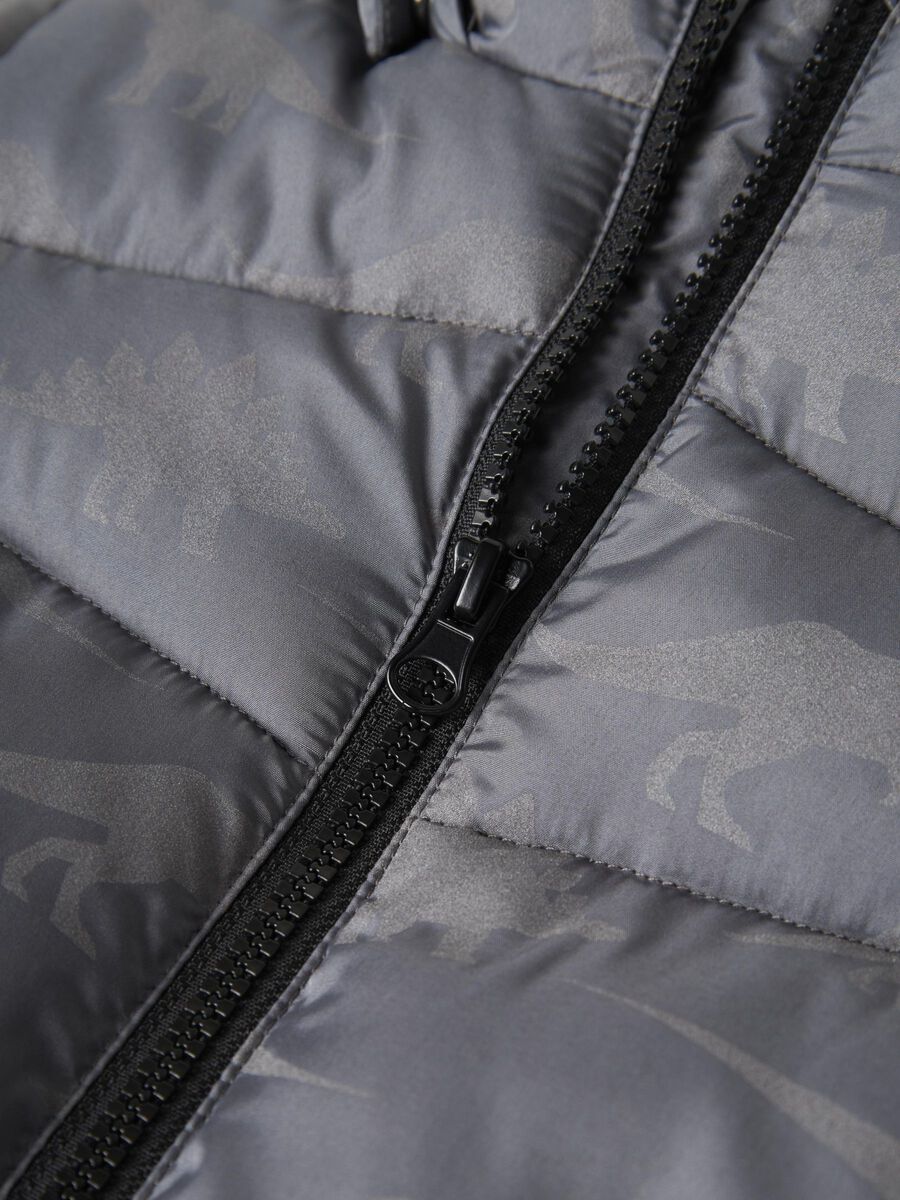 name it wattierte Jacke mit Dinoprint grau (nmmmosan)