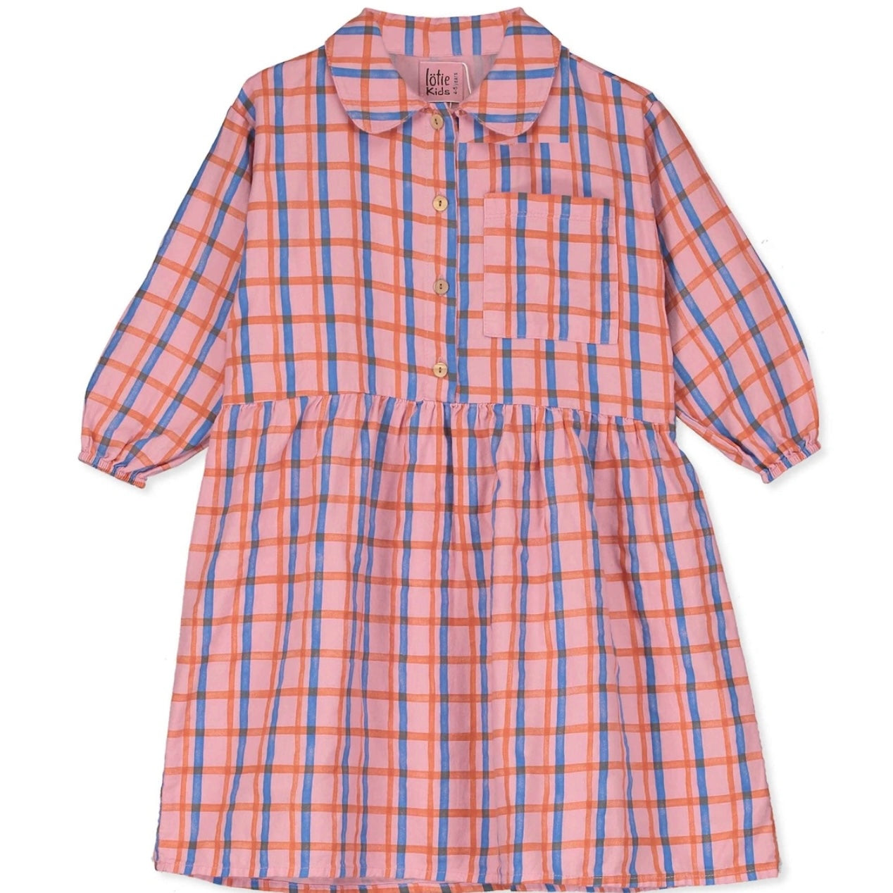lötiekids Blusenkleid Checks Rose