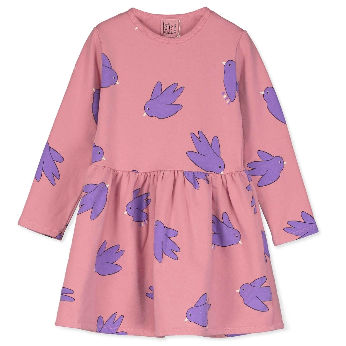 lötiekids Langarmkleid Flowing Birds Rose