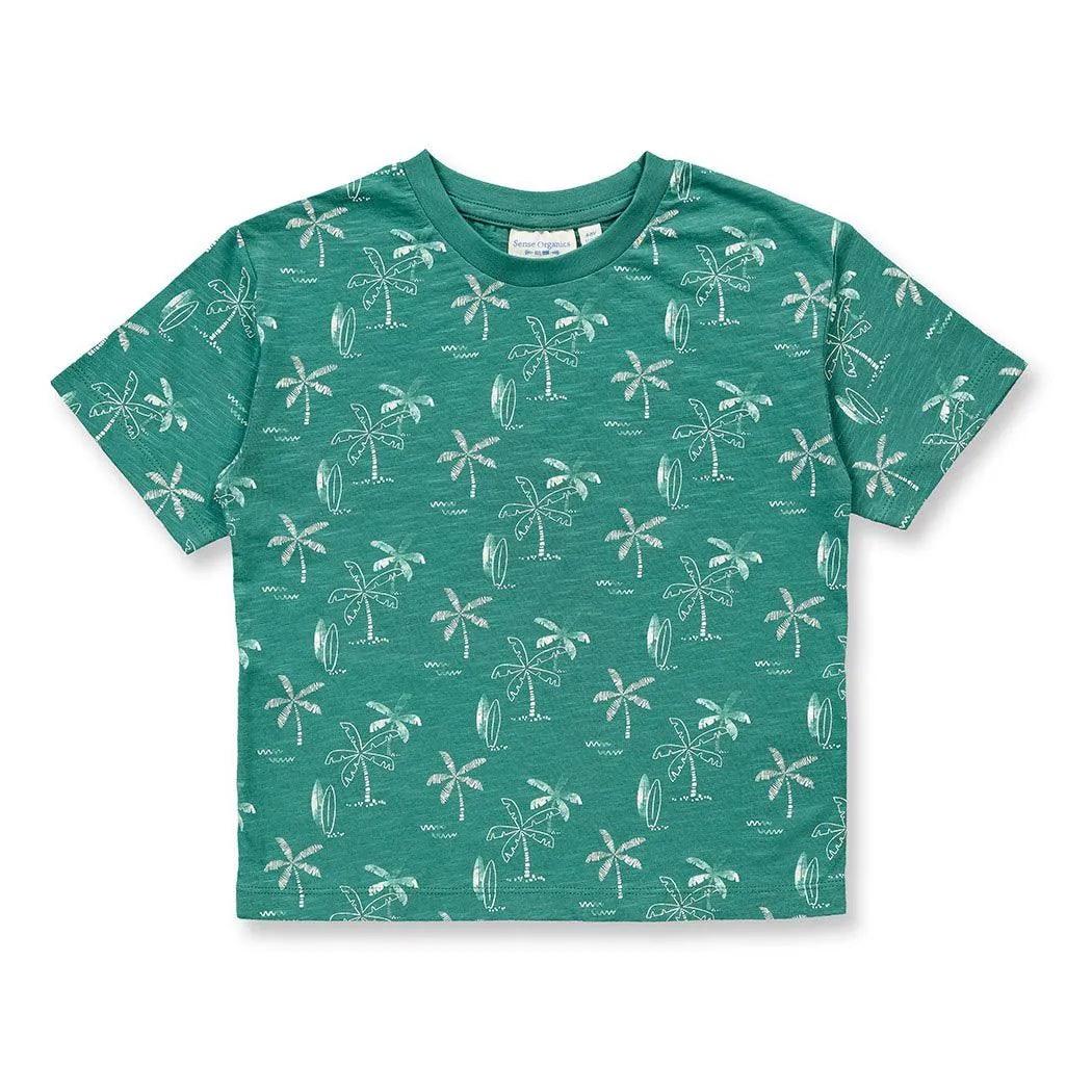 Sense Organics T-Shirt Anton Palms Emerald Green
