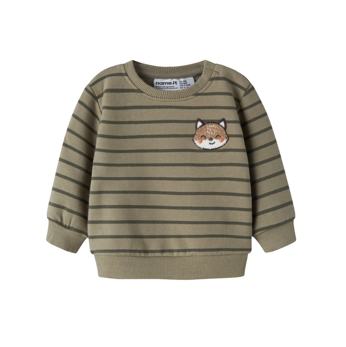 name it Baby Sweatshirt Fuchs (nbmnaddel) grün