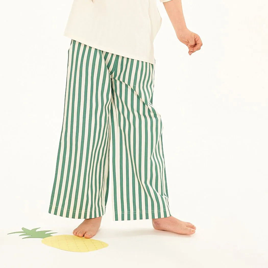 Sense Organics Kinderhose grün-weiß gestreift
