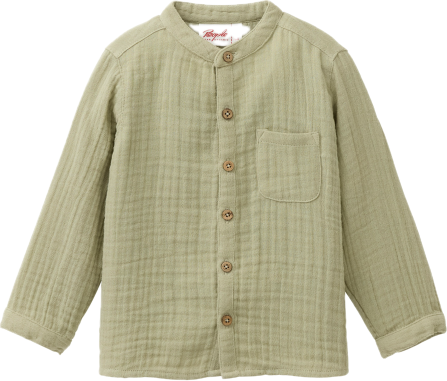 People wear Organic Musselin-Hemd Kids GOTS grün