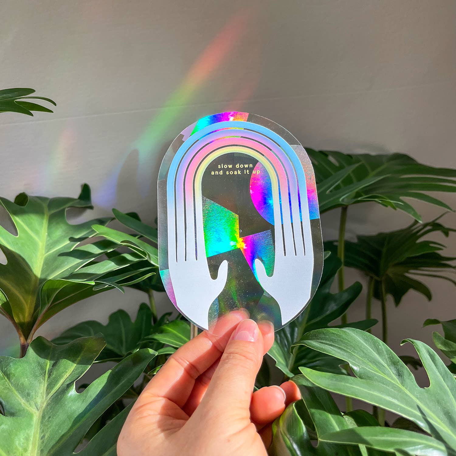 botanopia Regenbogen Aufkleber - Entschleunigen und genießen