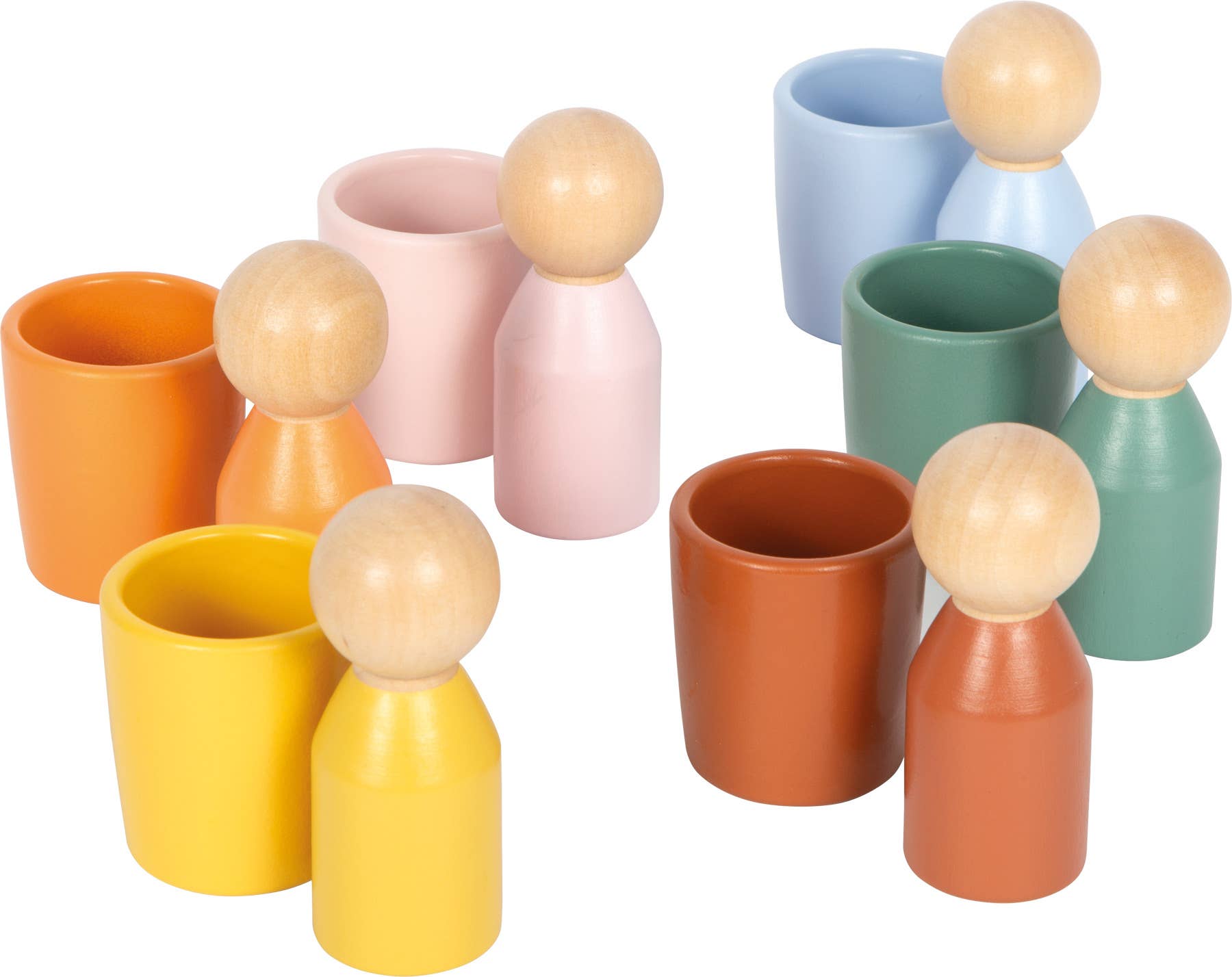 Montessori Sortierbecher mit Figuren | Motorik | Holz