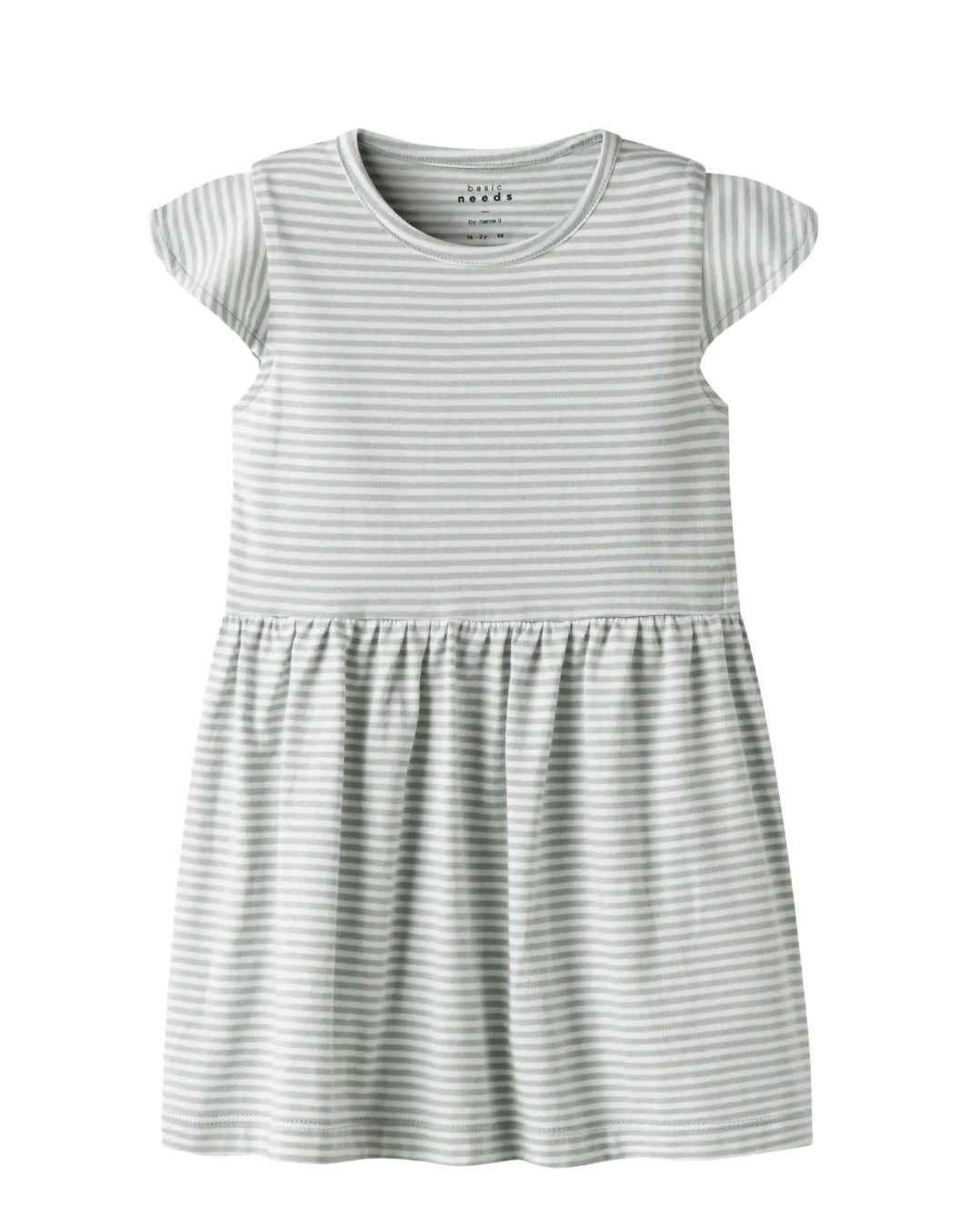 name it gestreiftes Kleid (nmfvinanna capsl dress) hellgrün /weiß