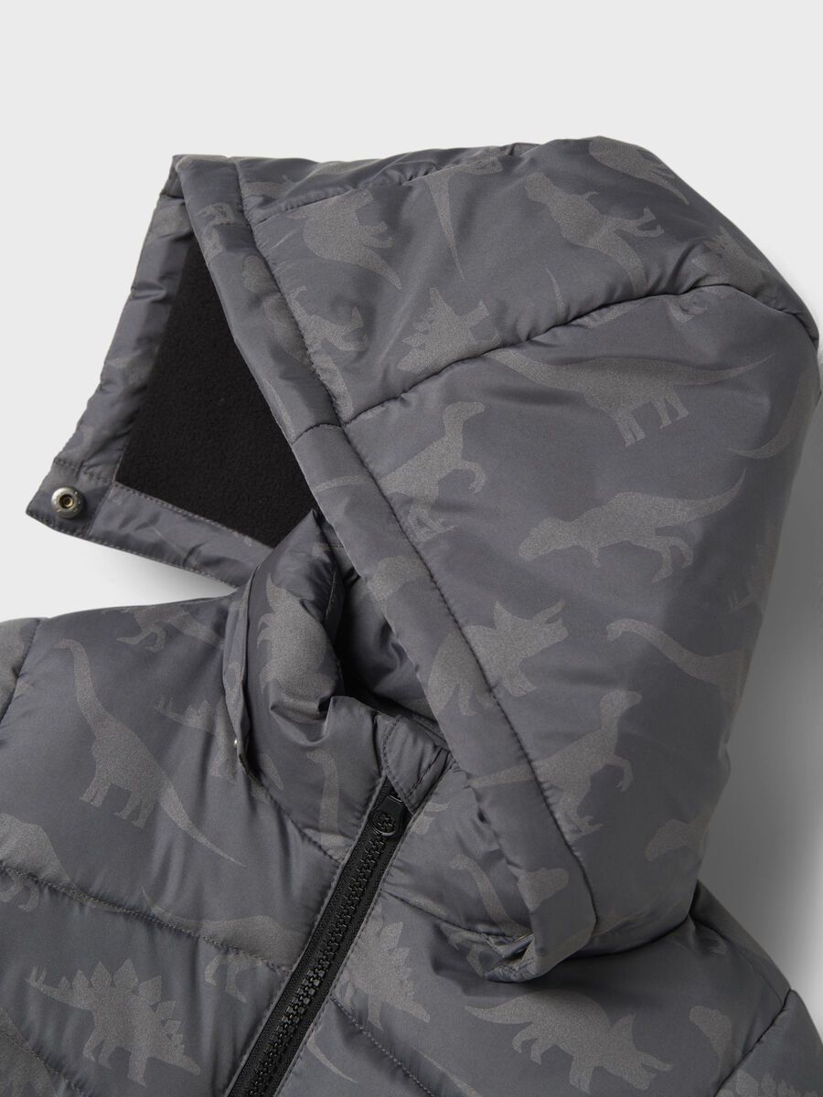 name it wattierte Jacke mit Dinoprint grau (nmmmosan)