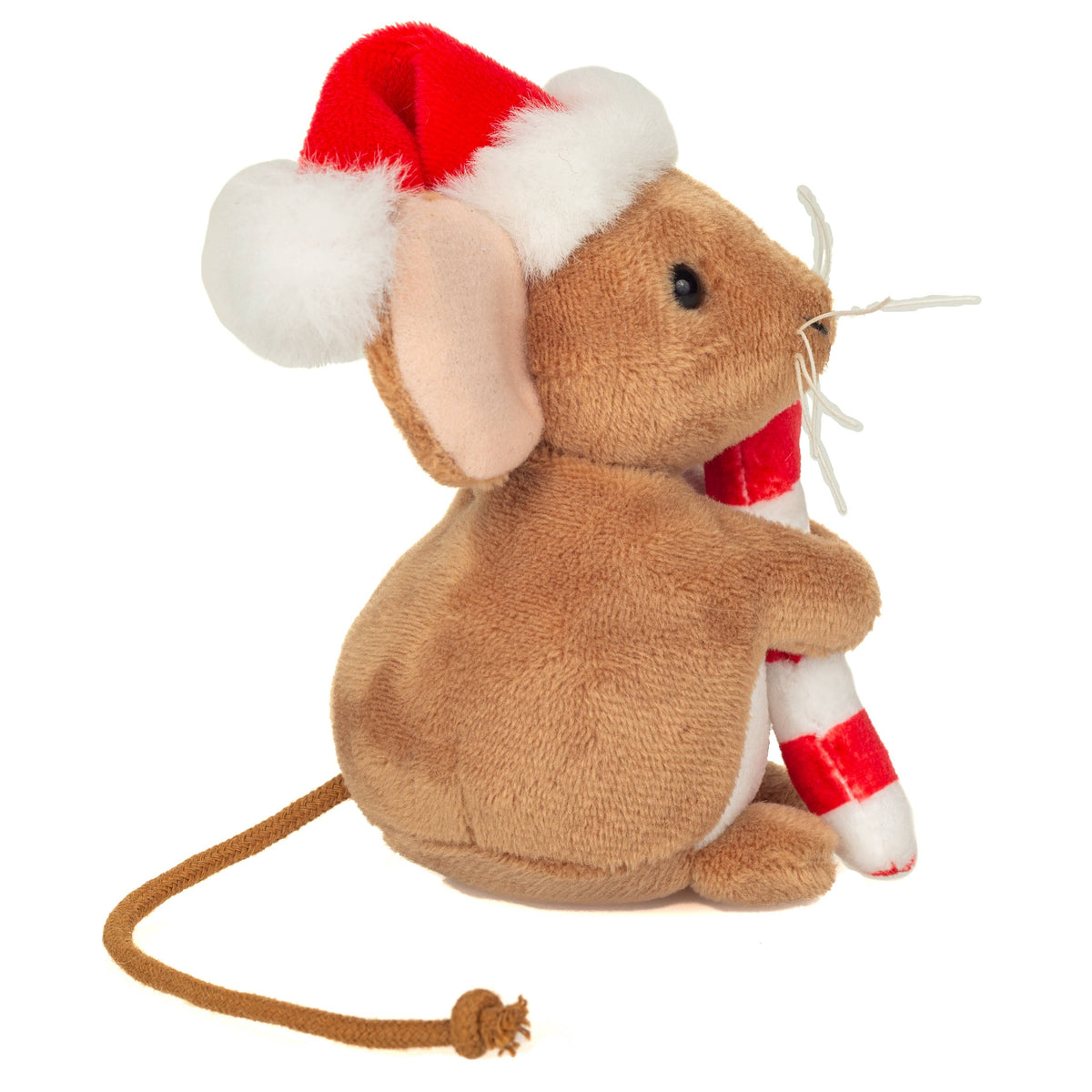 Teddy Hermann Weihnachtsmaus mit Zuckerstange 11 cm-Plüschtier-Stofftier