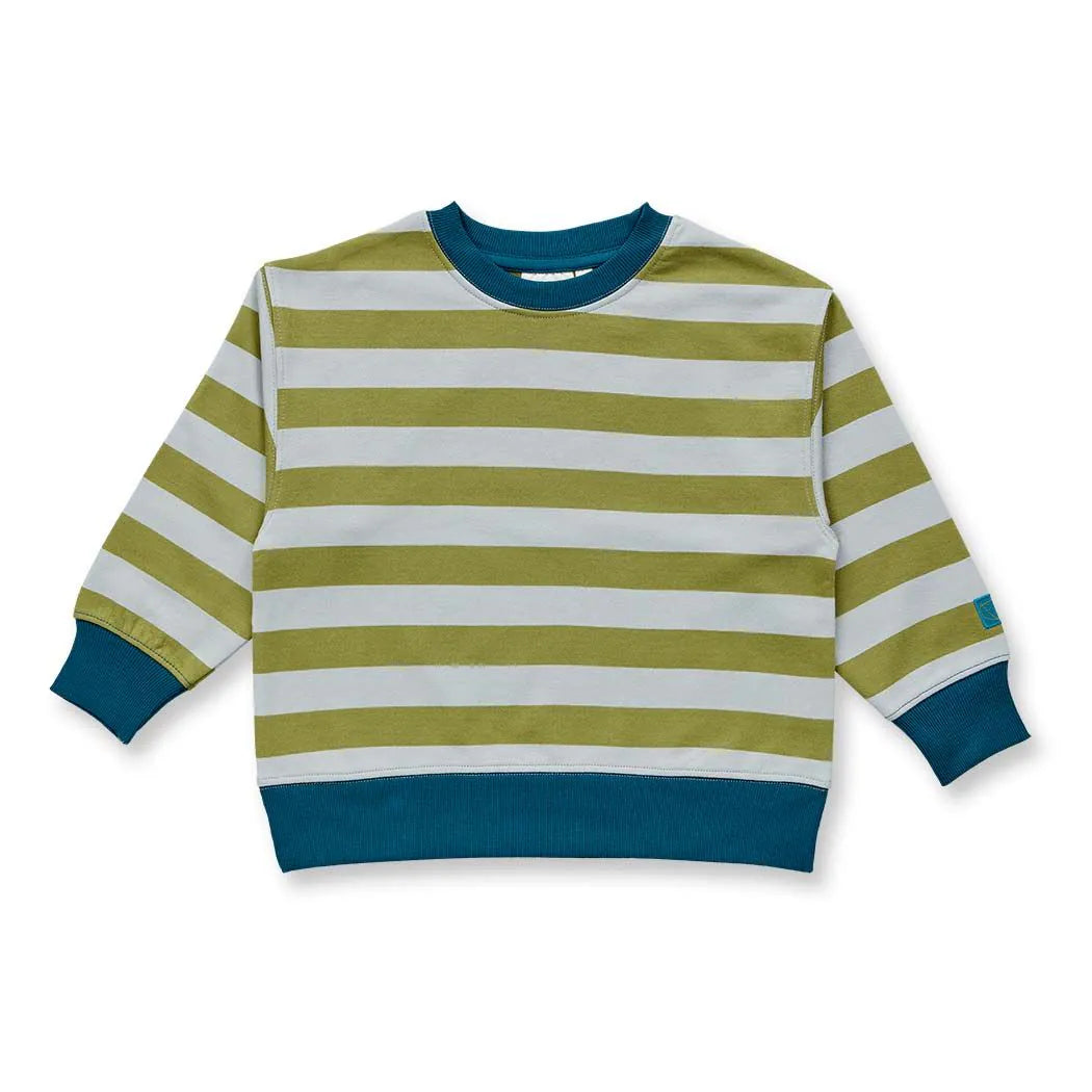 Sense Organics Sweatshirt DARI oliv-grau gestreift