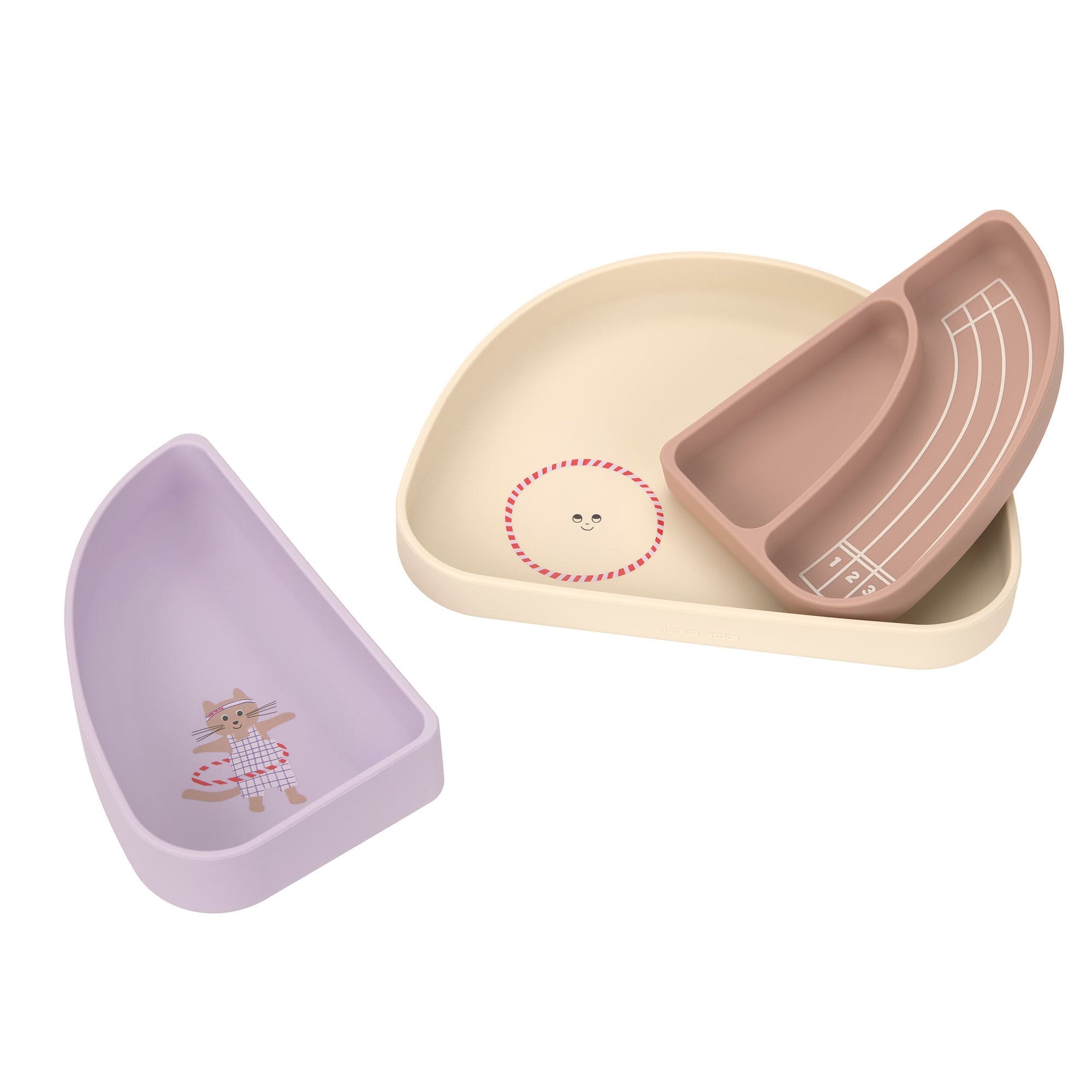 Lässig Silikon-Geschirrset rosa