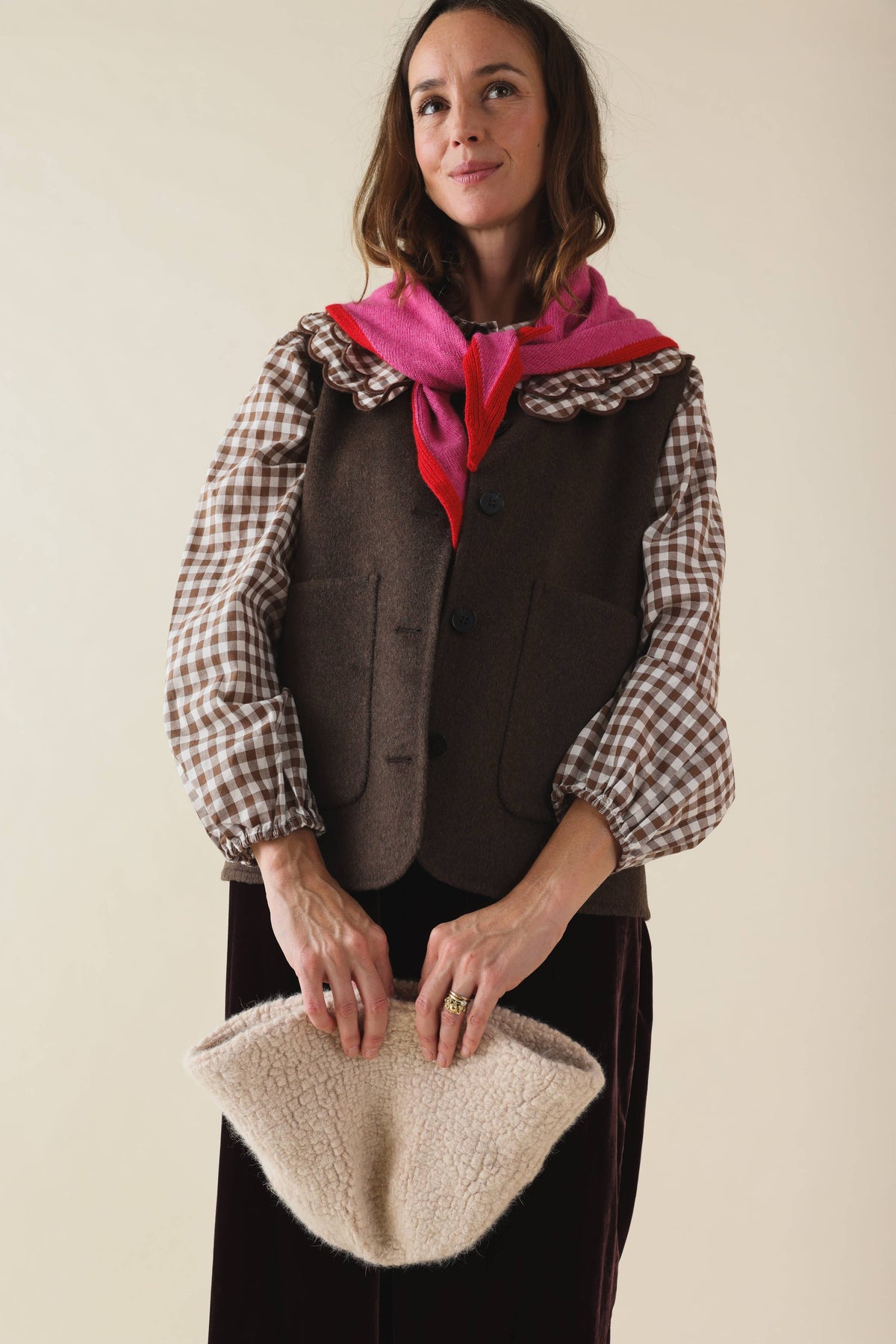 So Family Colette Bicolor‑Schal rosa/rot