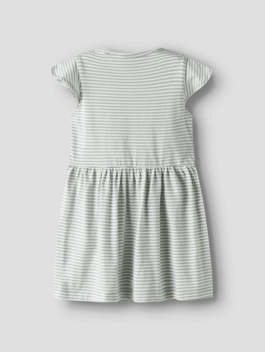 name it gestreiftes Kleid (nmfvinanna capsl dress) hellgrün /weiß