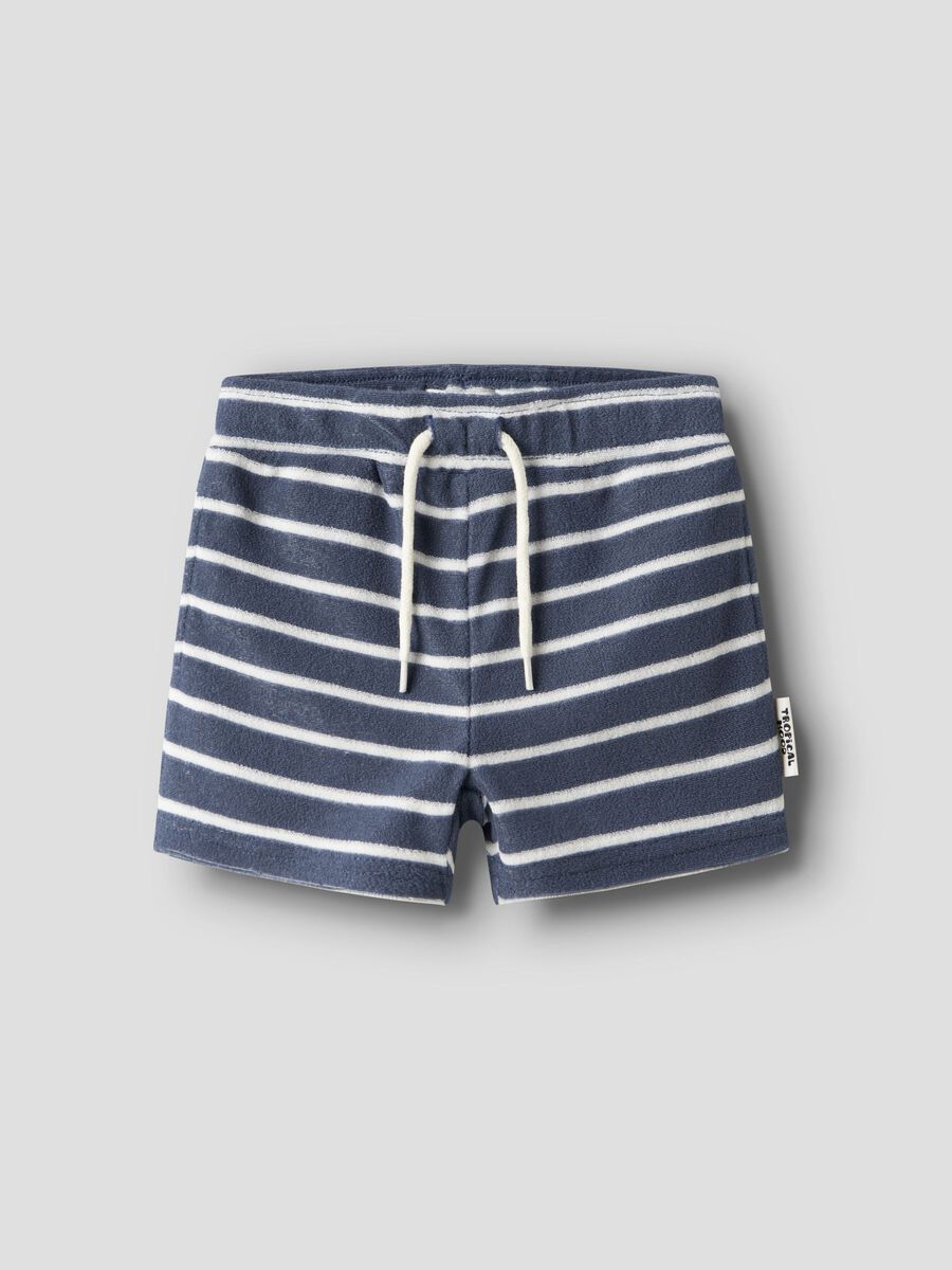 name it Frottee Shorts blau weiß gestreift ( nmmfinti)