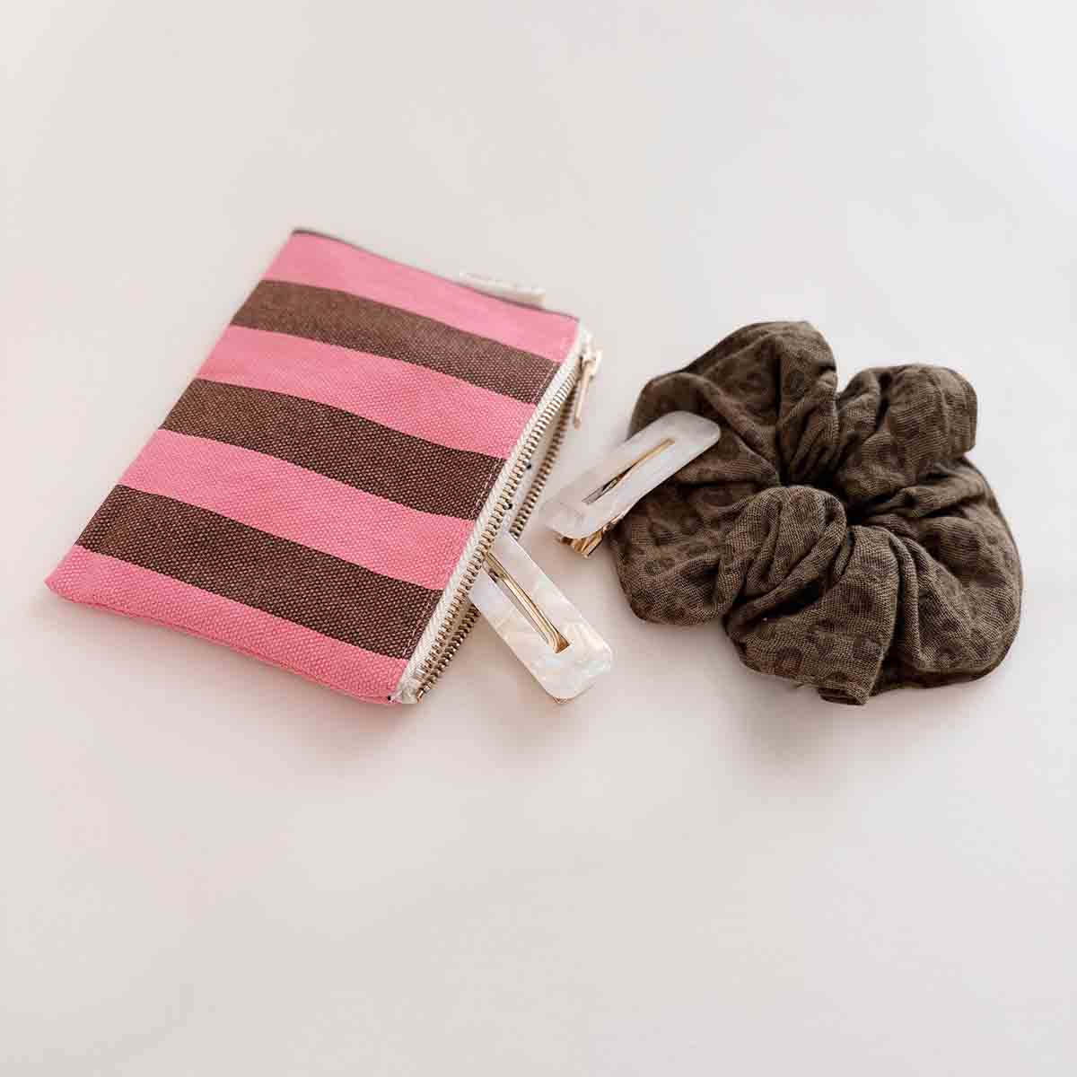 MARIE GELDBÖRSE STREIFEN FUNKY PINK / OLIVE