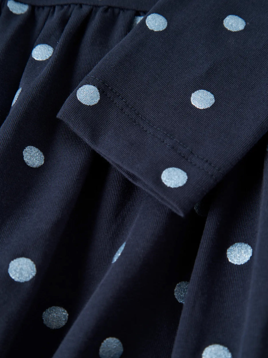name it Kleid (nmfvivian) dunkelblau mit Punkten