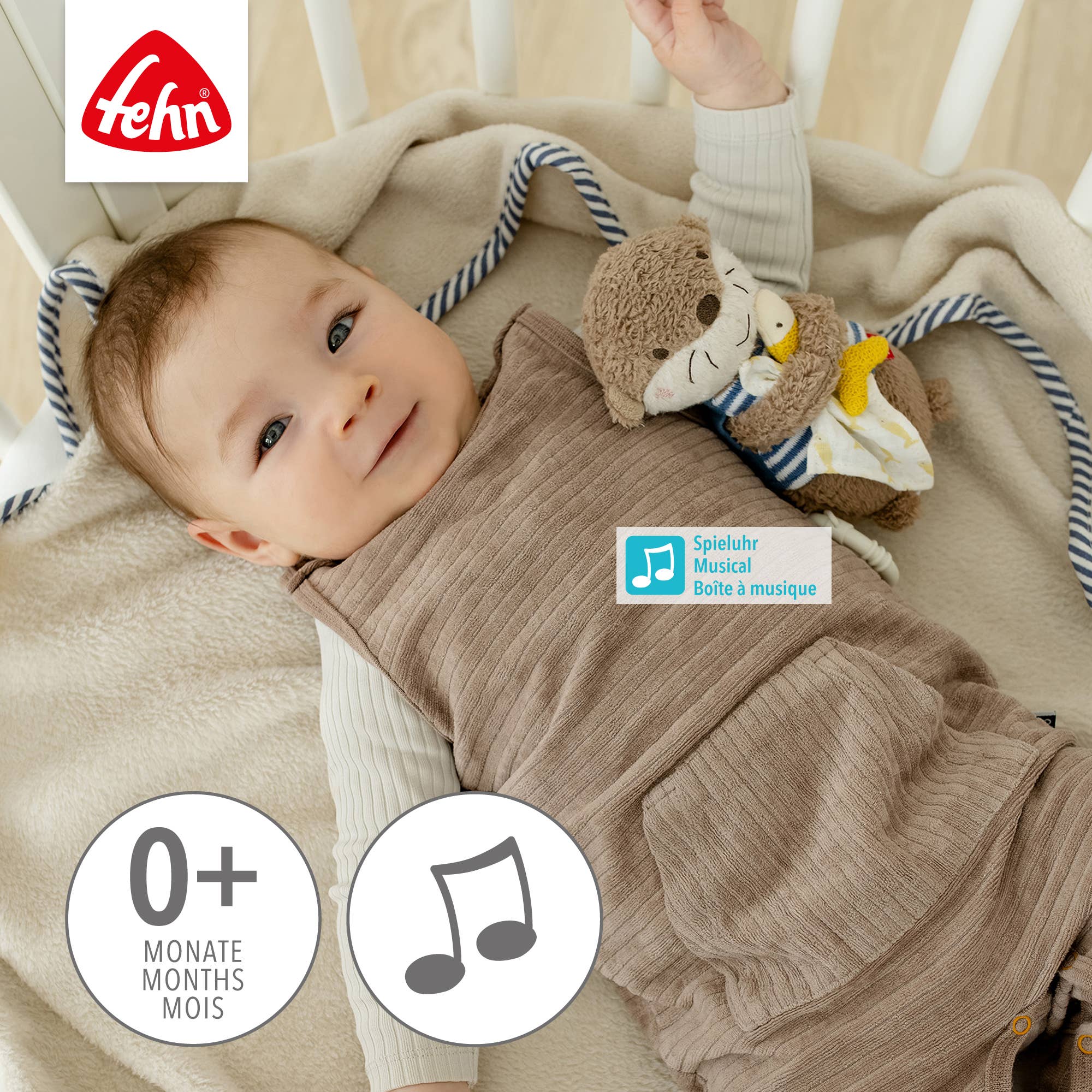 Fehn Mini-Spieluhr Otter - Kuscheltier & Einschlafhilfe