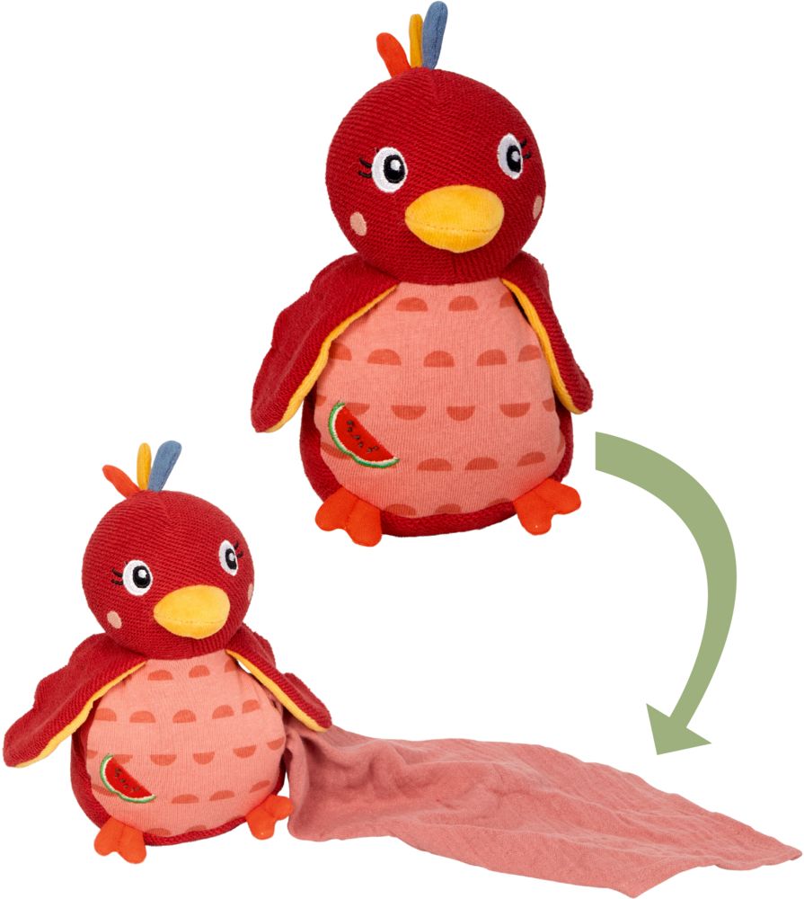 Die Spiegelburg Kuscheltier mit Schnuffeltuch Paradiesvogel