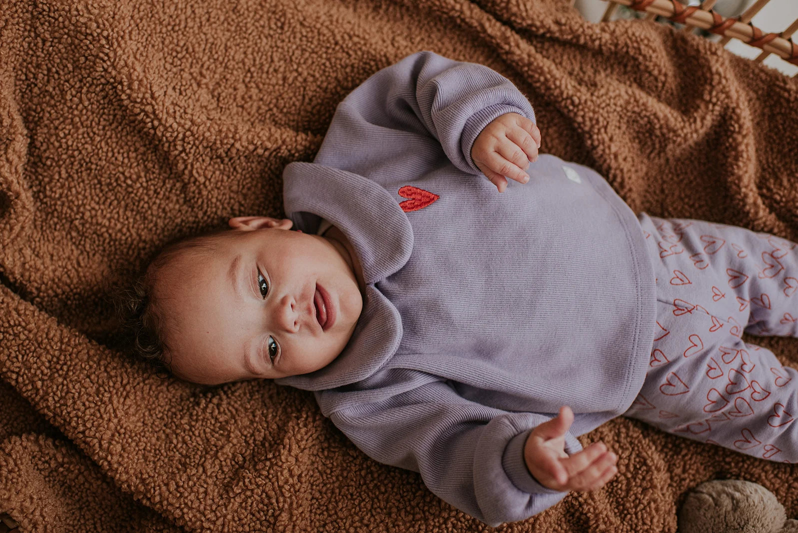 Sproet & Sprout Winter Legging Hearts Lavender