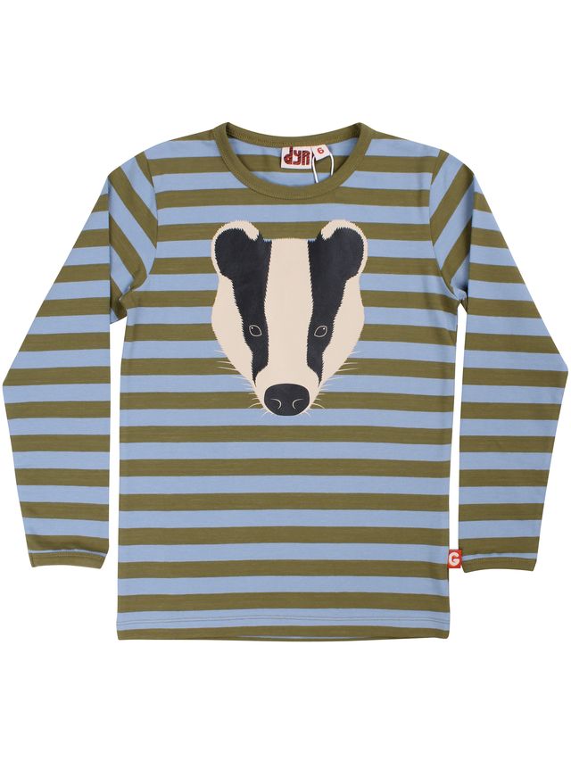 dyr Dyrroar Longsleeve mit Dachs bluegrey/ olive