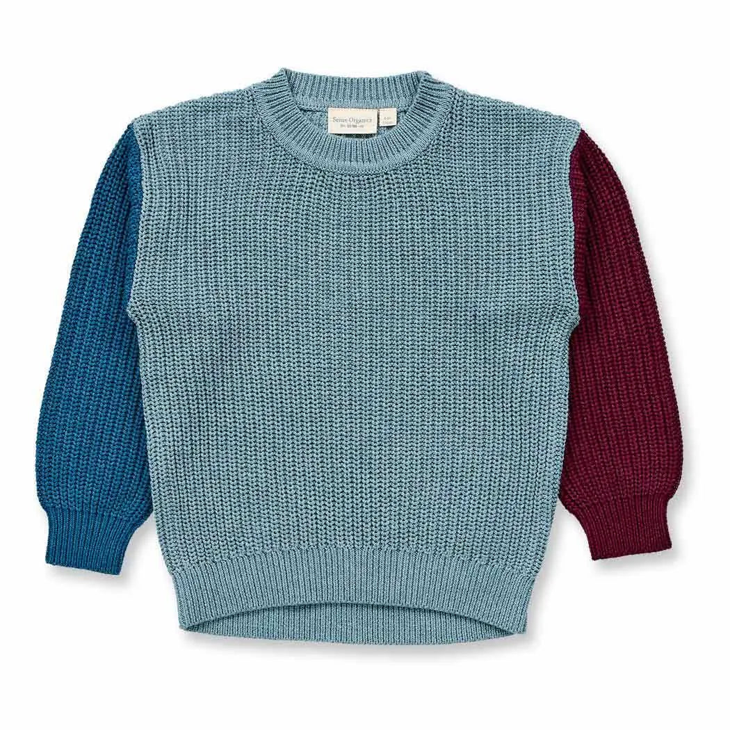 Sense Organics Strickpullover DELIA Sage/Teal/Bordeaux Melange