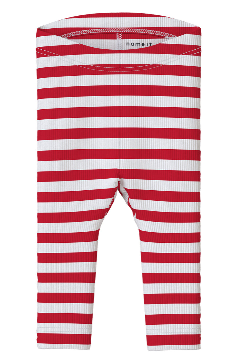 name it Leggings rot geringelt (nbffolisa)