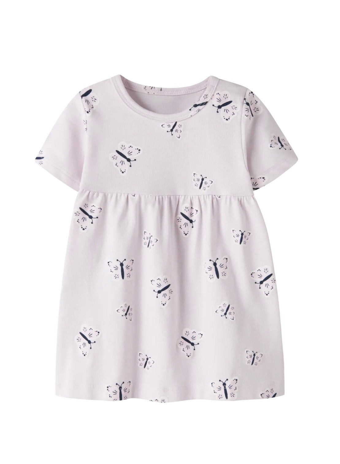 name it Kurzarmkleid lila mit Schmetterlingen (nbfvandora)