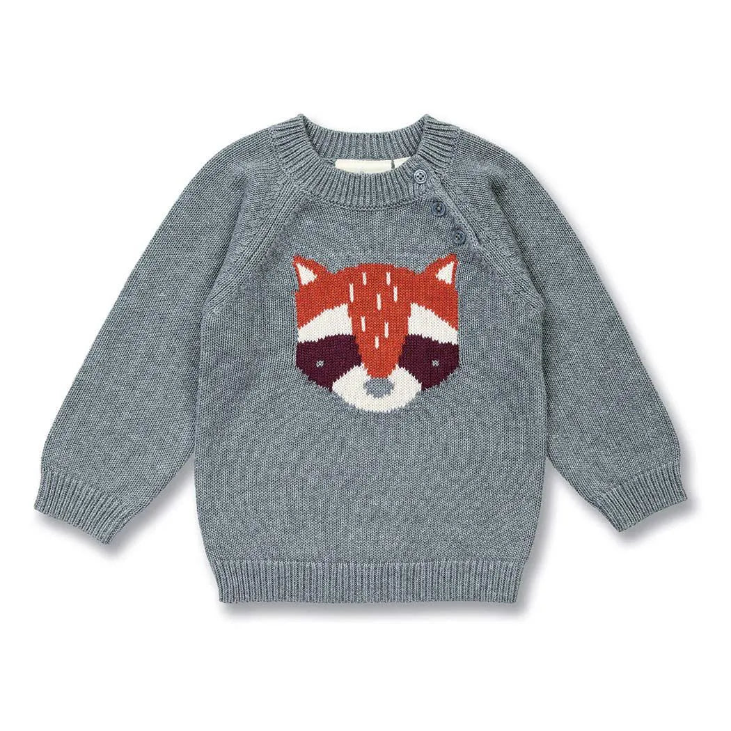 Sense Organics Baby Strickpullover Navin mit Waschbär
