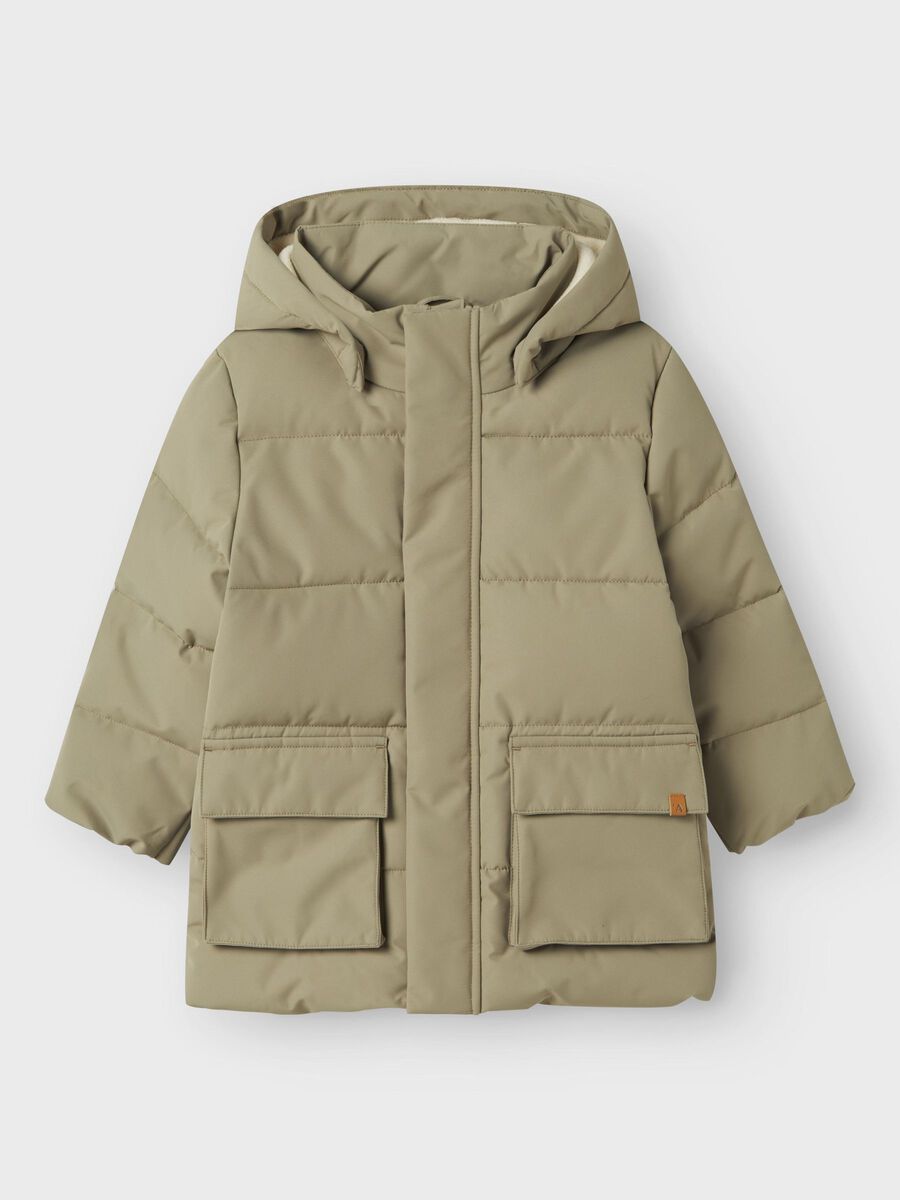 Lil‘Atelier lange Pufferjacke oliv (nmmlamedow)