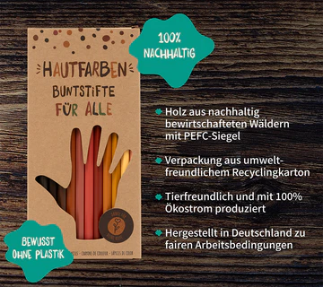 Hautfarben Buntstifte für Alle