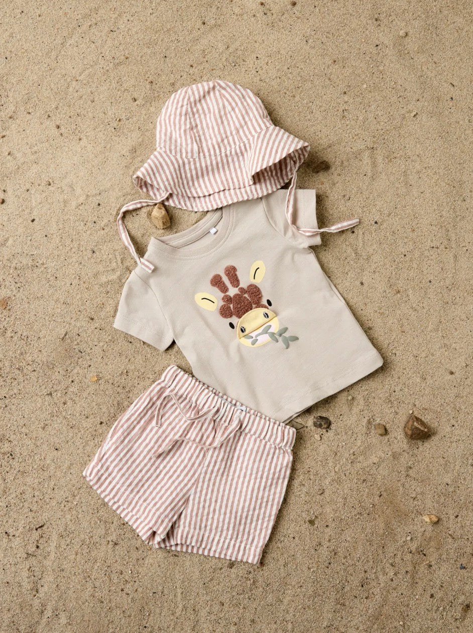 name it Baby T-Shirt Giraffe (nbmhole) Chateau Gray