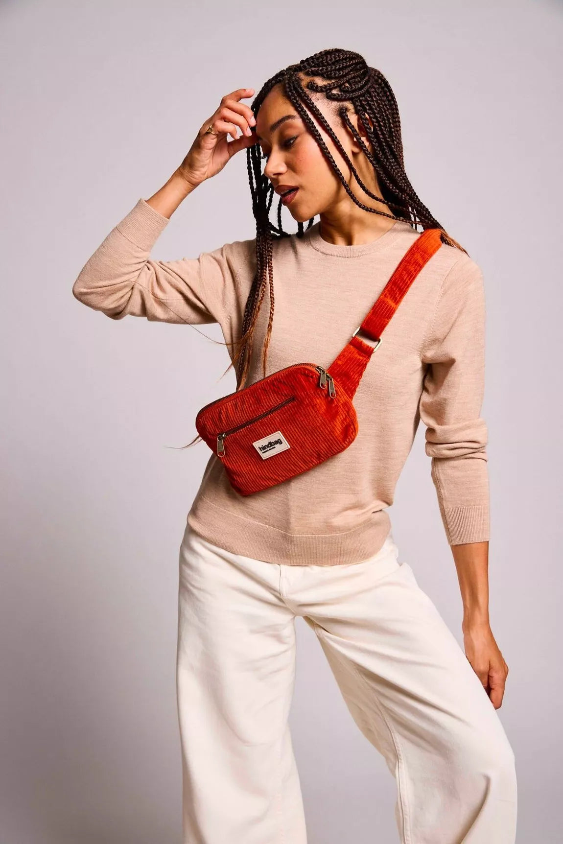 hindbag Harry Velours Brique