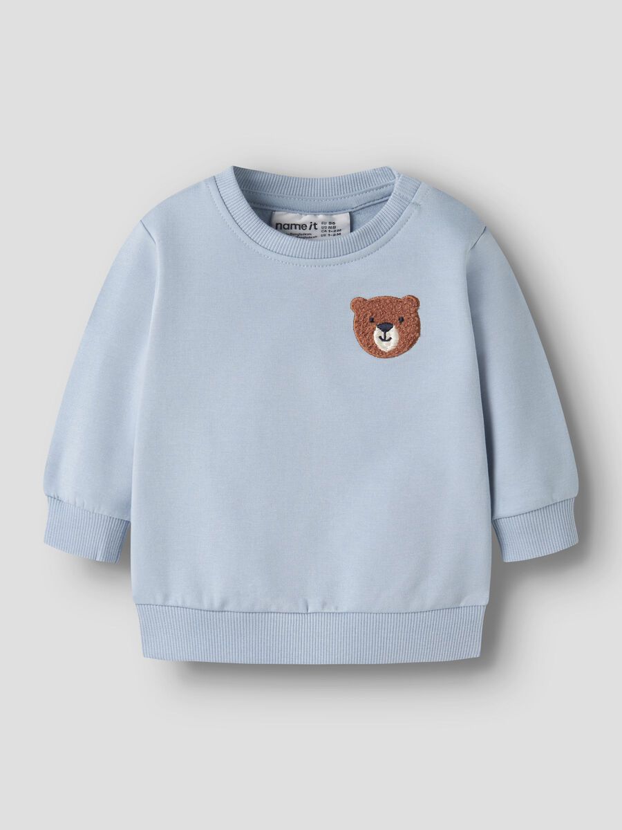 name it Sweatshirt hellblau mit Bär (nbmdaddel)
