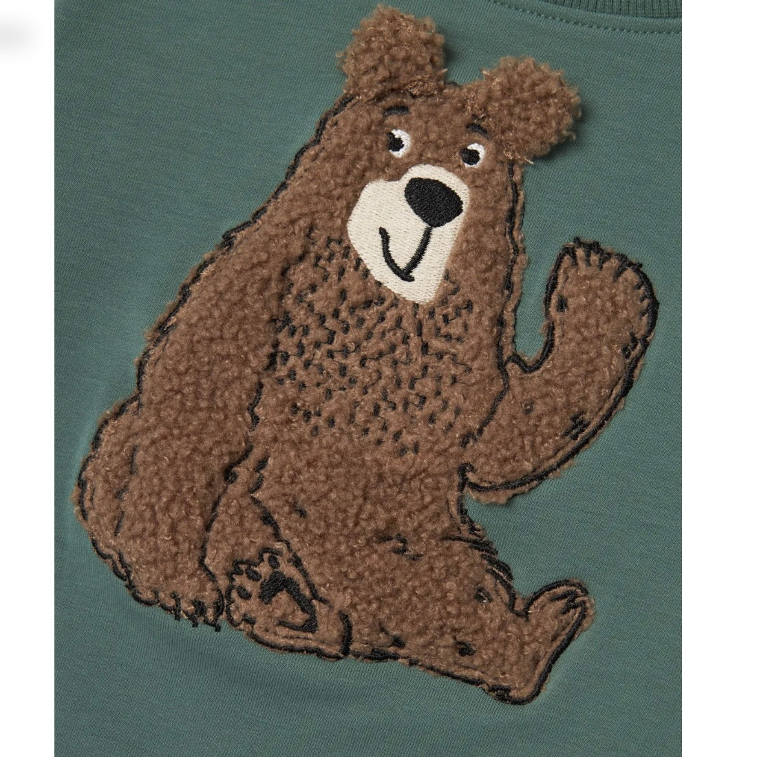 name it Sweatshirt mit Bärenapplikation Dark Forest ( nmmsilver)