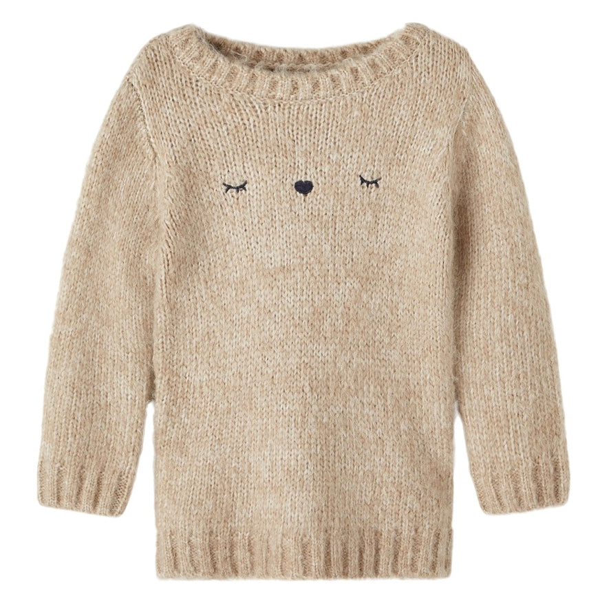 name it Strickpullover mit Tiergesicht Oxford Tan (nmfolasna)