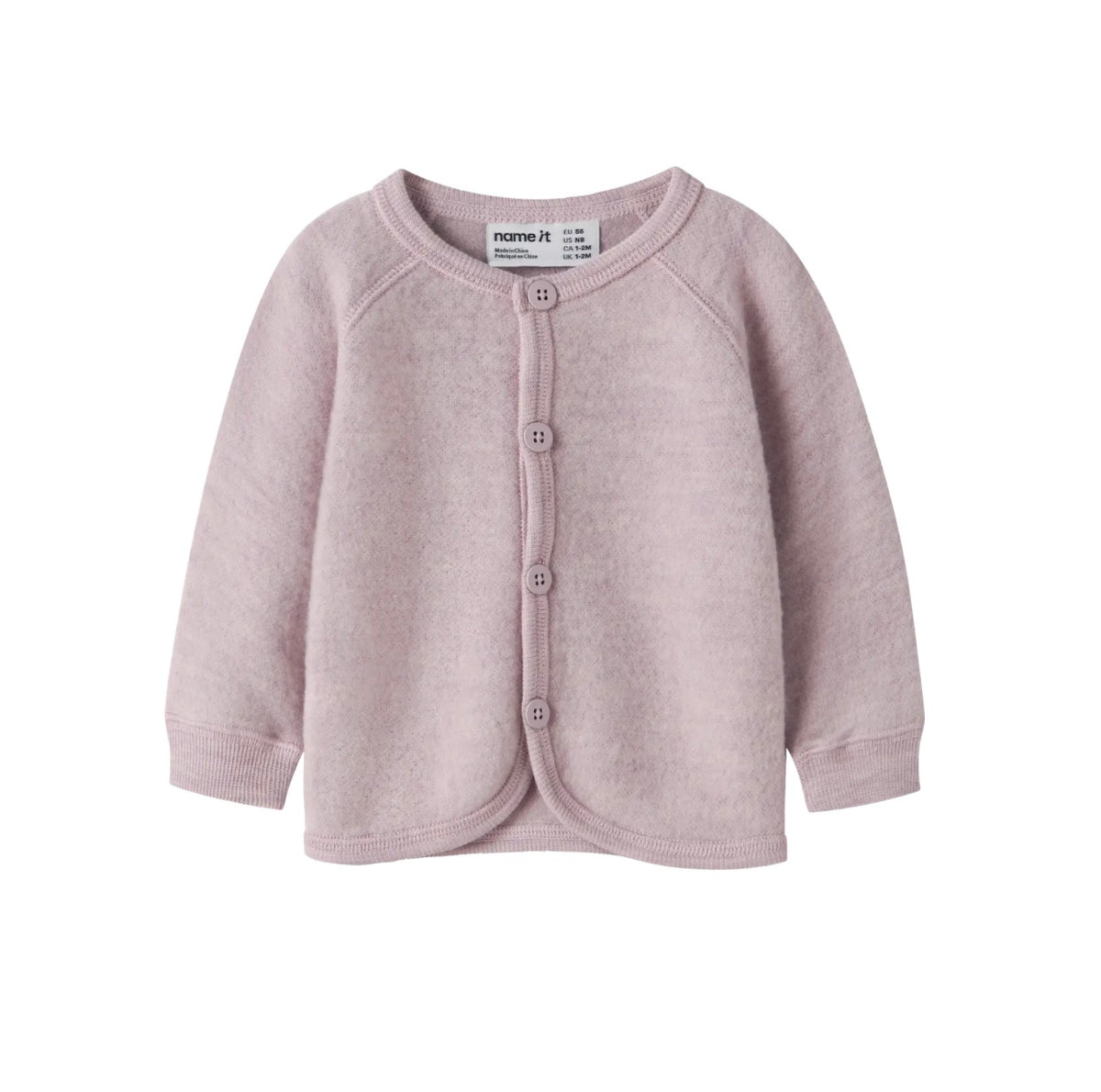 name it Baby Strickjacke aus Merinowolle (nbfwmino) Violet Ice