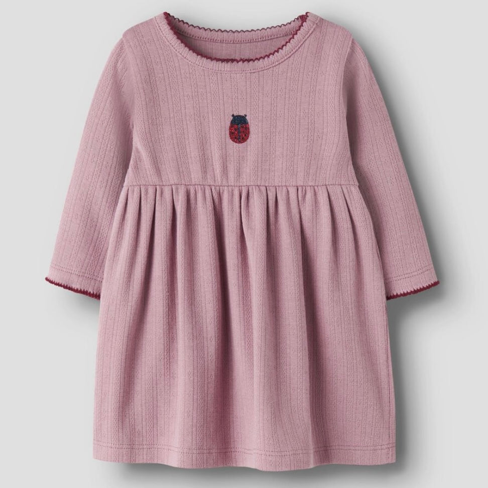 name it Langarmkleid rosé mit Marienkäfer (nbfkirsa)